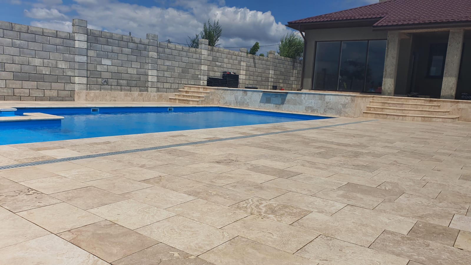 Travertin, pavaj din piatra naturala, травертин