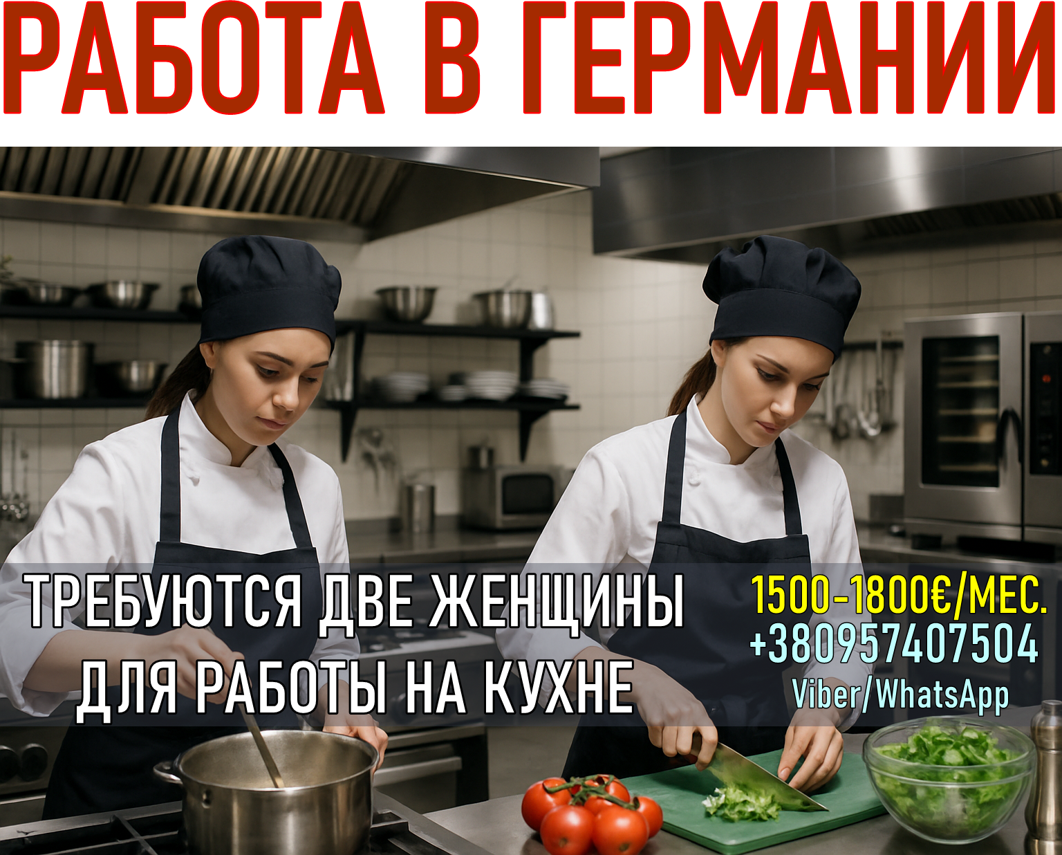 Работа в Германии для женщин – кухня.