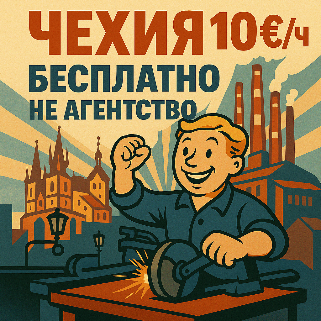 ЧЕХИЯ 10€/Ч. ПРЯМОЙ РАБОТОДАТЕЛЬ!
