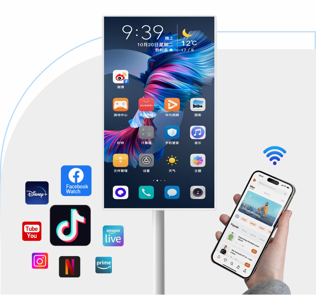 32-дюймовый портативный Android TV с сенсорным экр
