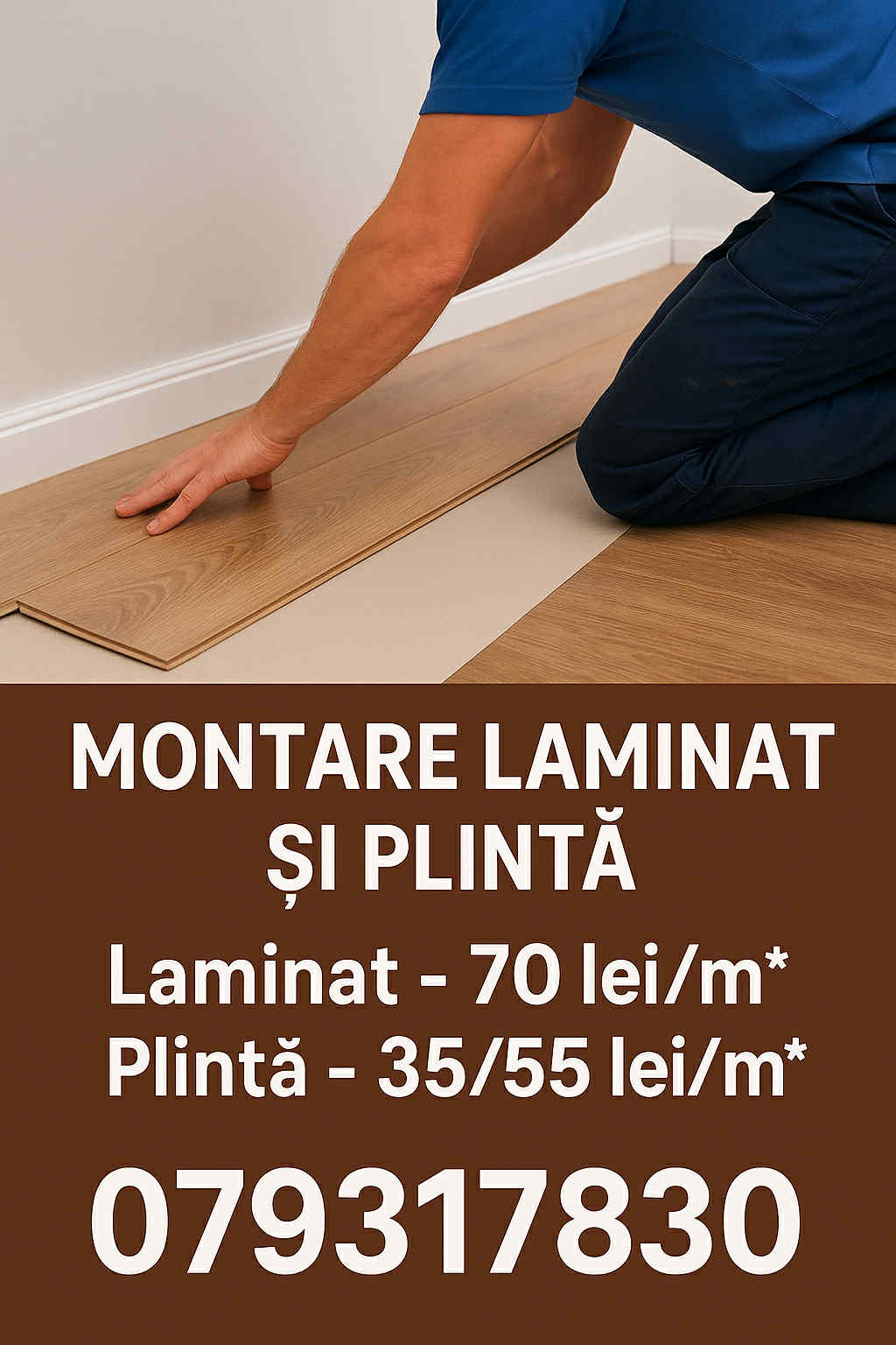 Instalare laminat, instalare plinta.