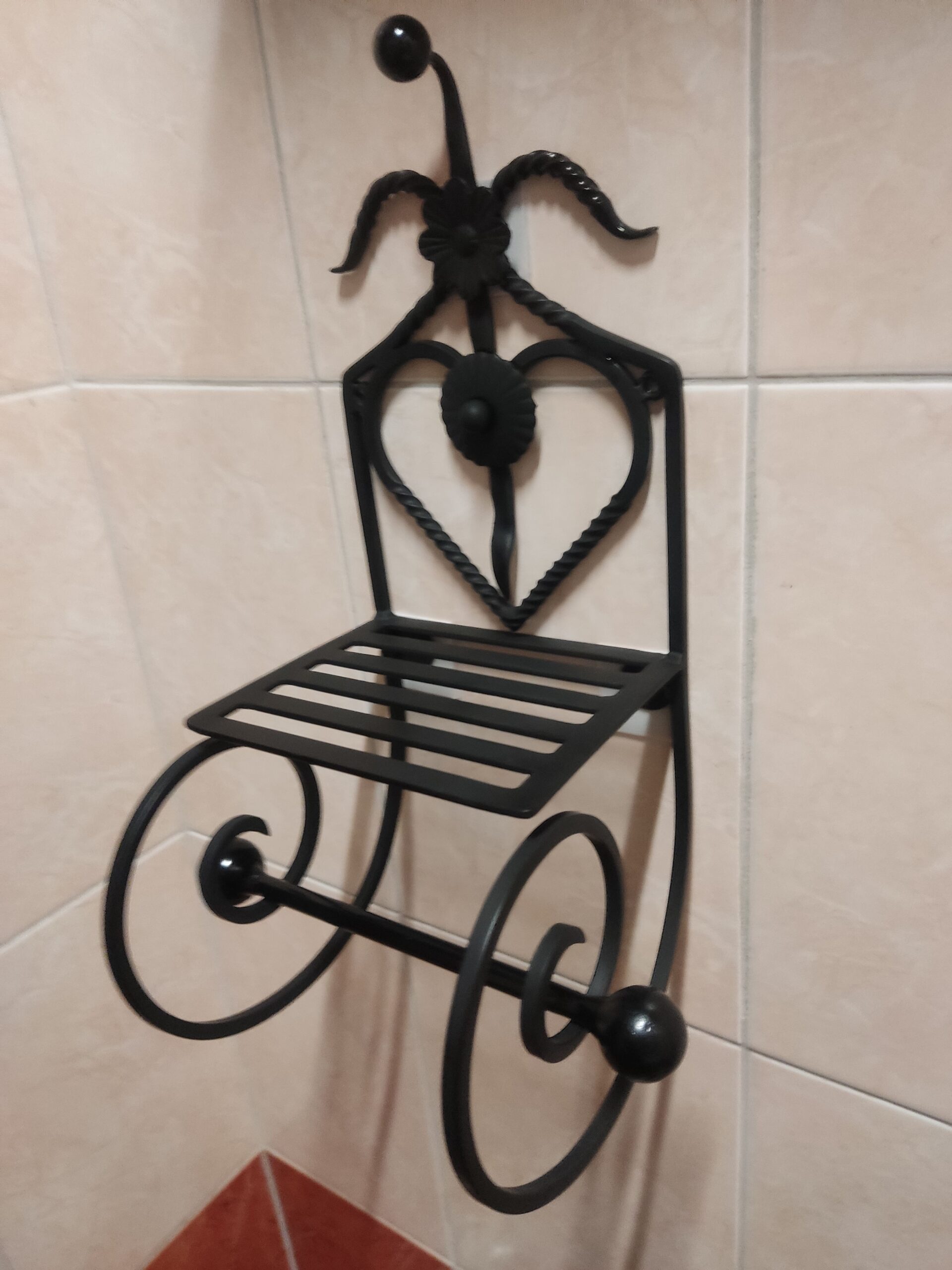 Кованый Держатель Для Туалетной Бумаги с Полочкой