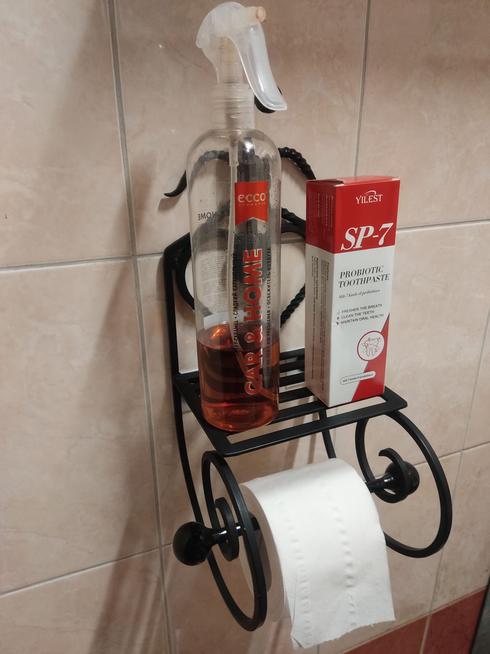 Кованый Держатель Для Туалетной Бумаги с Полочкой