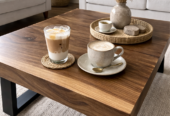 🪵 Masă de cafea din lemn masiv – Design modern ind