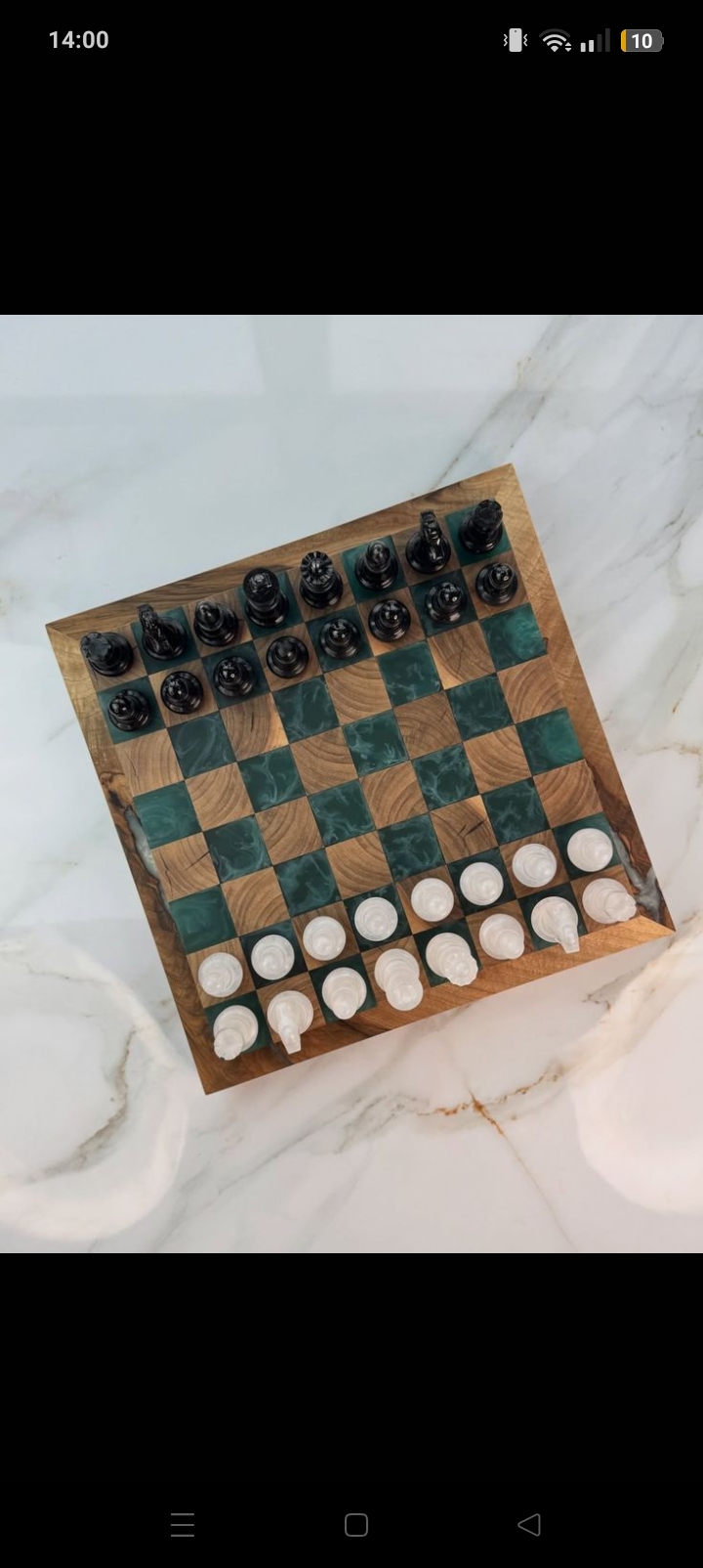 ♟️ Tablă de șah din lemn masiv & rășină epoxidică