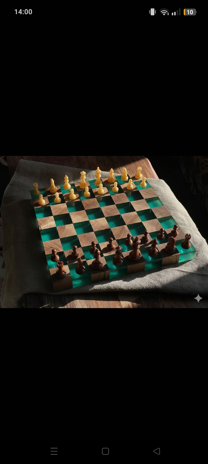 ♟️ Tablă de șah din lemn masiv & rășină epoxidică