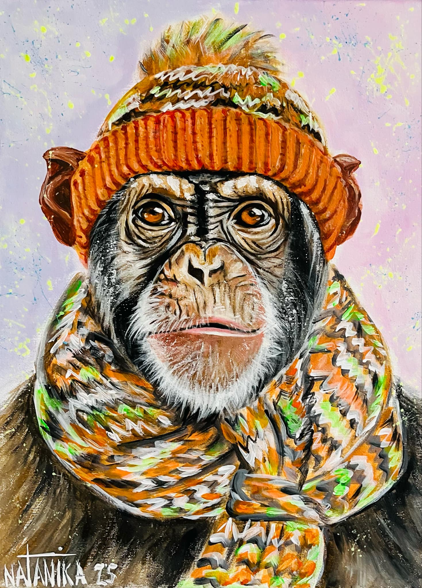 Акриловая живопись. Холст на подрамнике, Лак