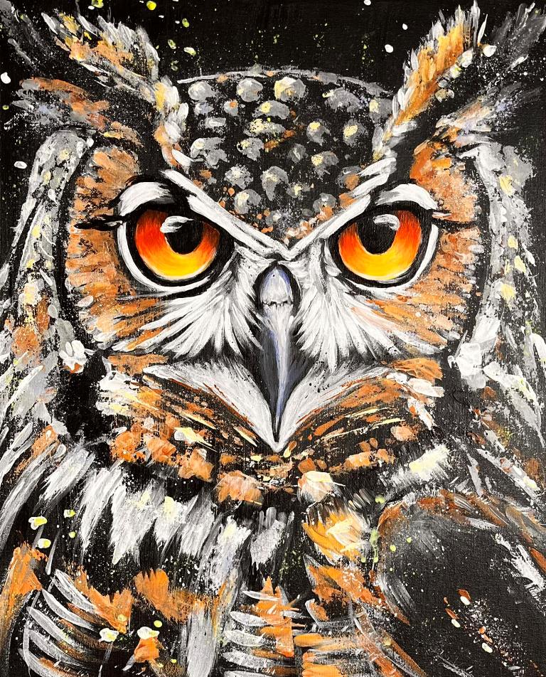 Акриловая живопись. Холст на подрамнике, Лак