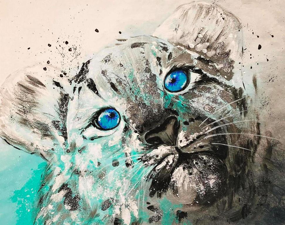 Акриловая живопись. Холст на подрамнике, Лак