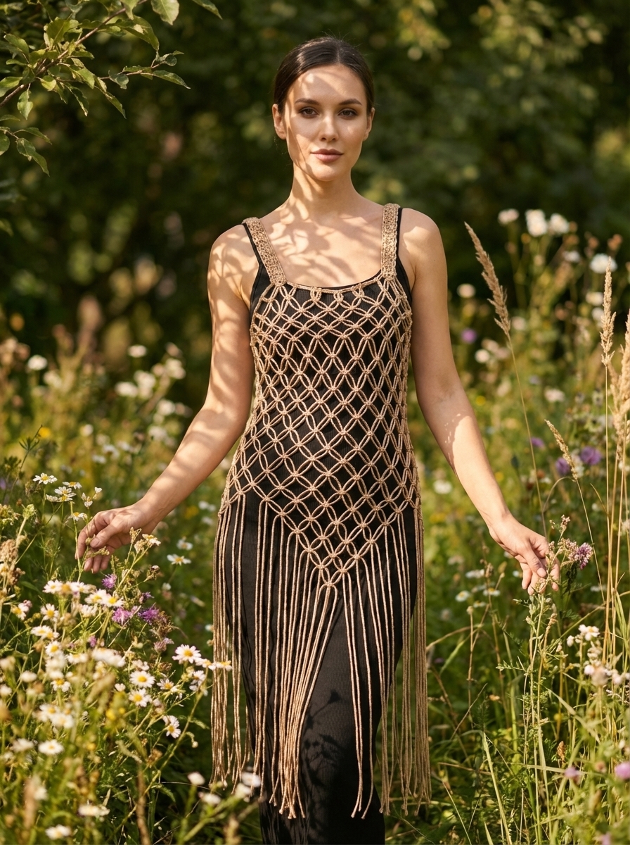 Накидка пляжная плетеная