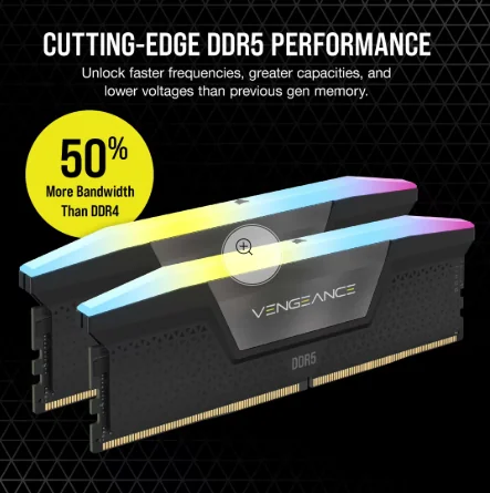 VENGEANCE® RGB 32GB (2x16GB) DDR5 DRAM 7200MT/s CL